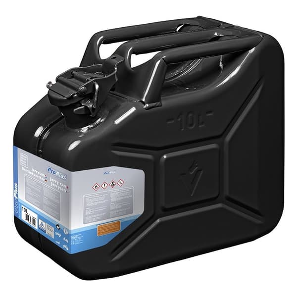 Jerry can 10L metal sort UN- & TüV/GS-godkendt