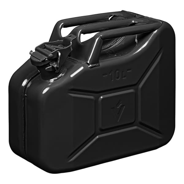 Jerry can 10L metal sort UN- & TüV/GS-godkendt