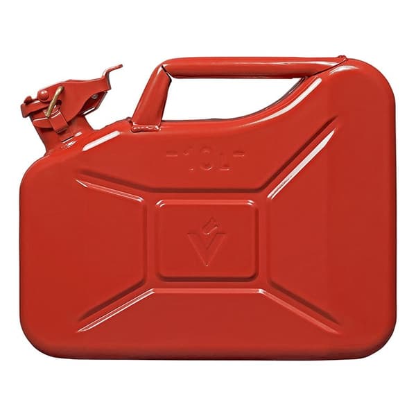 Jerry can 10L metal rød UN- & TüV/GS-godkendt