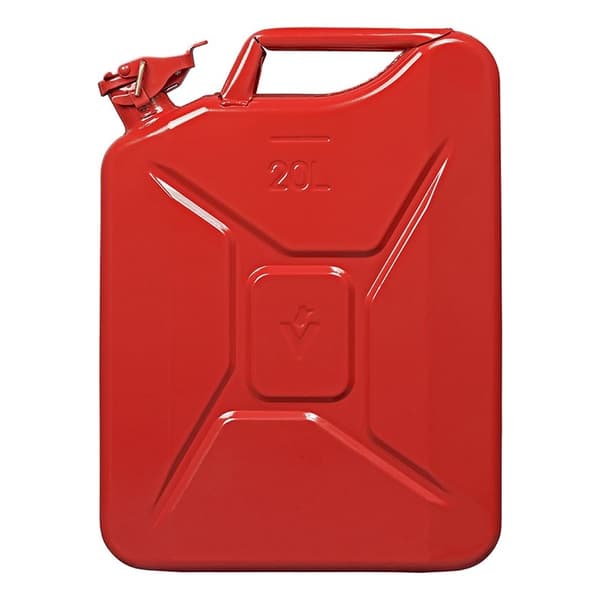 Jerry can 20L metal rød UN- & TüV/GS-godkendt