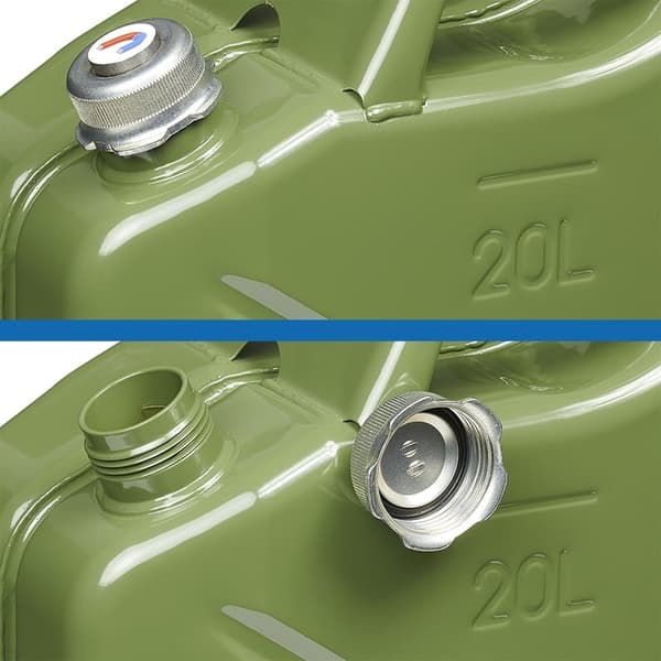 Jerry can 20L metalgrøn med magnetisk skruelåg UN- & TüV/GS-godkendt