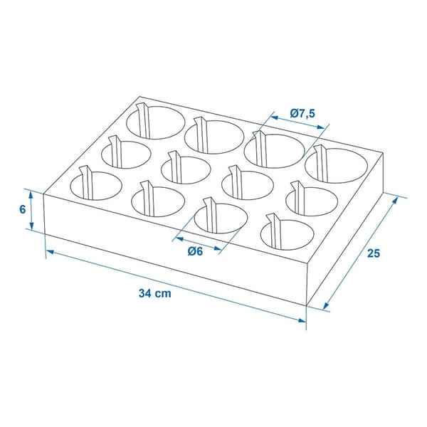 Kiinteästä vaahdosta valmistettu mukinpidin laseille ja kupeille