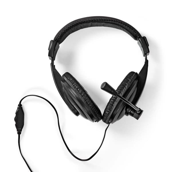PC headset | Over-Ear | Stereo | 1x 3.5 mm / 2x 3.5 mm | Vikbara Mikrofon | Svart