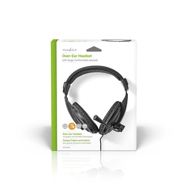 PC headset | Over-Ear | Stereo | 1x 3.5 mm / 2x 3.5 mm | Vikbara Mikrofon | Svart
