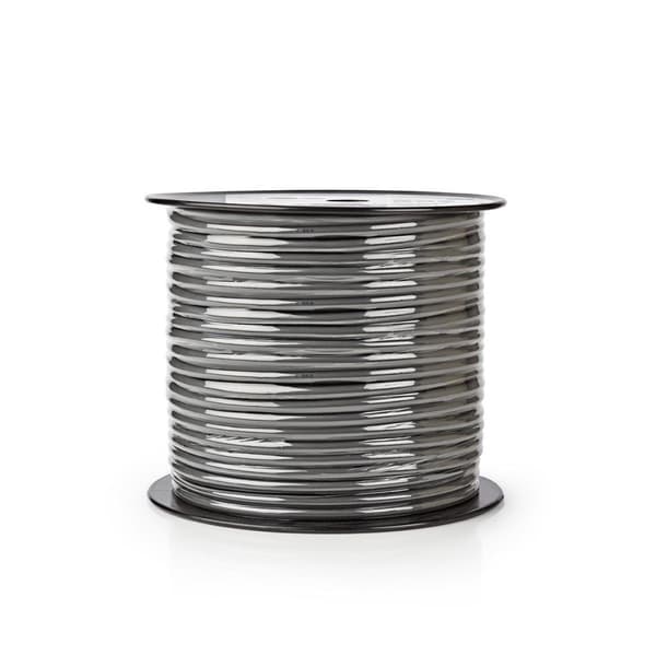 Högtalarkabel | 2 x 2.50 mm² | Koppar | 100.0 m | Rund | PVC | Mörkgrå | Rulle