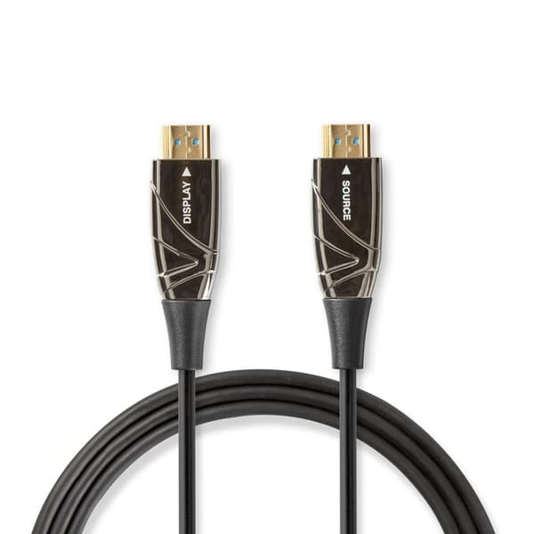 Aktiv Optical High Speed ​​HDMI-kabel med Ethernet | HDMI ™ -kontakt | HDMI ™ -kontakt | 4K@60Hz | 18 Gbps | 100.0 m | Rund | PVC | Sort | Gaveeske