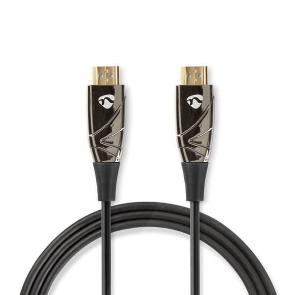 Aktiv Optical High Speed HDMI-kabel med Ethernet | HDMI ™ -kontakt | HDMI ™ -kontakt | 4K@60Hz | 18 Gbps | 100.0 m | Rund | PVC | Sort | Gaveeske