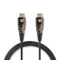 Miniatyrbilde 1 av 4: Aktiv Optical High Speed ​​HDMI-kabel med Ethernet | HDMI ™ -kontakt | HDMI ™ -kontakt | 4K@60Hz | 18 Gbps | 100.0 m | Rund | PVC | Sort | Gaveeske