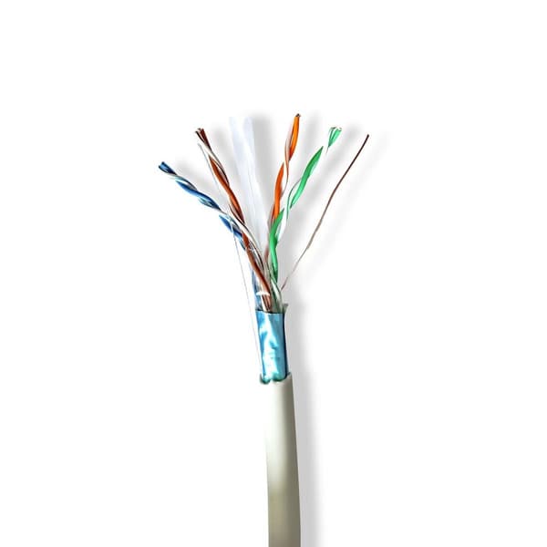 Nettverkskabelen Roll | CAT6 | Strandet | F/UTP | Bare kobber | 305.0 m | Innendørs | Rund | LSZH | Grå | Gaveeske