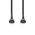 Miniatyrbilde 2 av 2: USB-kabel | USB 2.0 | USB-C™ Hann | USB-C™ Hann | 240 W | 480 Mbps | Nikkel belagt | 2.00 m | Rund | PVC | Sort | Label