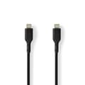 Miniatyrbilde 1 av 2: USB-kabel | USB 2.0 | USB-C™ Hann | USB-C™ Hann | 240 W | 480 Mbps | Nikkel belagt | 2.00 m | Rund | PVC | Sort | Label