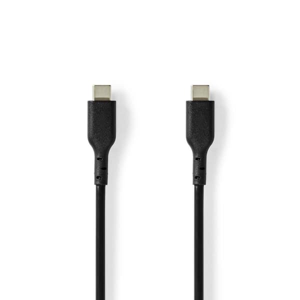 USB-kabel | USB 2.0 | USB-C™ Hann | USB-C™ Hann | 240 W | 480 Mbps | Nikkel belagt | 2.00 m | Rund | PVC | Sort | Label