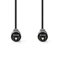 Miniatyrbillede 2 af 3: Optisk lydkabel | TosLink Male | TosLink Male | 2.00 m | Runde | PVC | Sort | Label