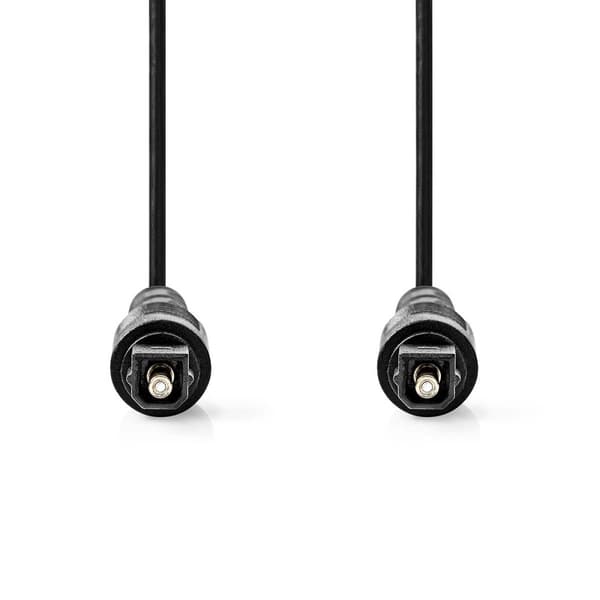 Optisk lydkabel | TosLink Male | TosLink Male | 2.00 m | Runde | PVC | Sort | Label
