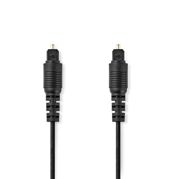 Optisk lydkabel | TosLink Male | TosLink Male | 2.00 m | Runde | PVC | Sort | Label