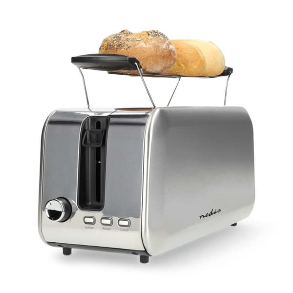 Brødrister | 2 Spor | Browning nivåer: 7 | Avrimingsfunksjon | Aluminium / Sølv