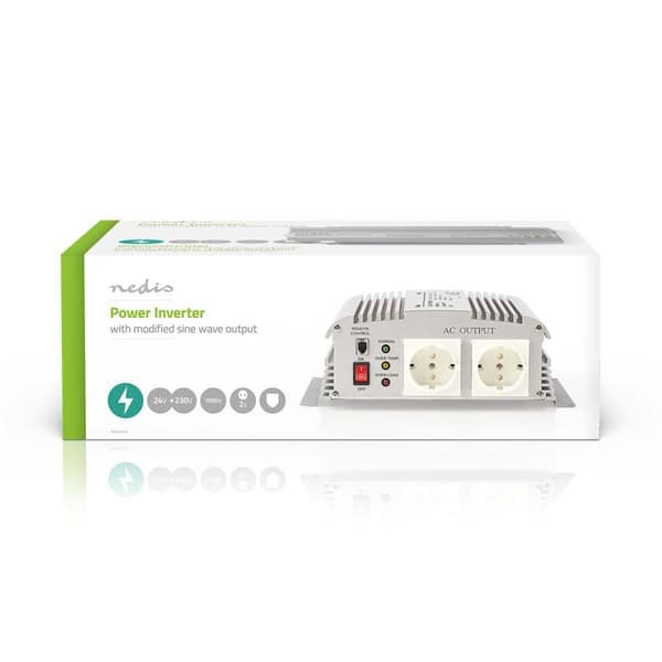 Invertteri Muunnettu Siniaalto | Tulojännite: 24 V DC | Laitteen lähtövirran liittimet: Type F (CEE 7/3) | 230 V AC 50 Hz | 1000 W | Lähtöliitännän hu