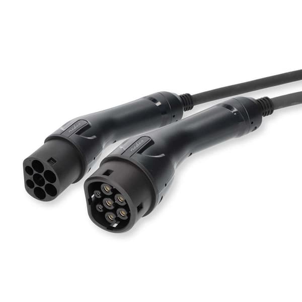 Sähköajoneuvon kaapeli | Cable Type 2 | 32 A | 22000 W | 3-vaiheet | 5.00 m | Musta | Pakkaus