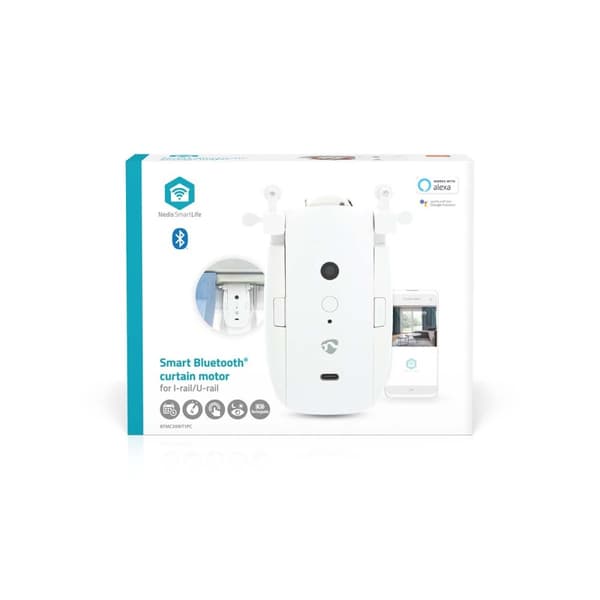 SmartLife Robot med Gardin | I-Skena / U-Skena | Draperier / Gardiner | Batteridriven / USB ström | 4000 mAh | Bluetooth® | Vit