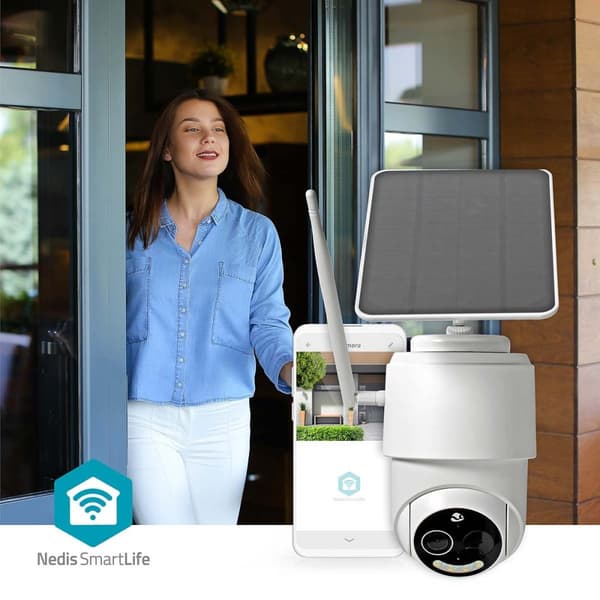 SmartLife Utomhus Kamera | Wi-Fi | Full HD 1080p | Panorera lutning | IP65 | Max. batteritid: 5 Månader | microSD (ingår inte) / Molnlagring (tillval)