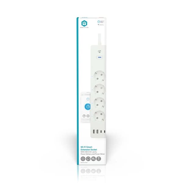 SmartLife Grenkontakt | Wi-Fi | Hybrid (CEE 7/7) / USB A / USB-C™ | 16 A | 3680 W | 2.00 m | 0 - 55 °C | Android™ / IOS | Vit