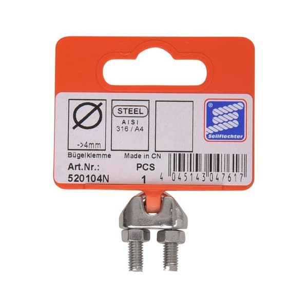 Trådklemme 4-5mm. A4 RVS AISI 316