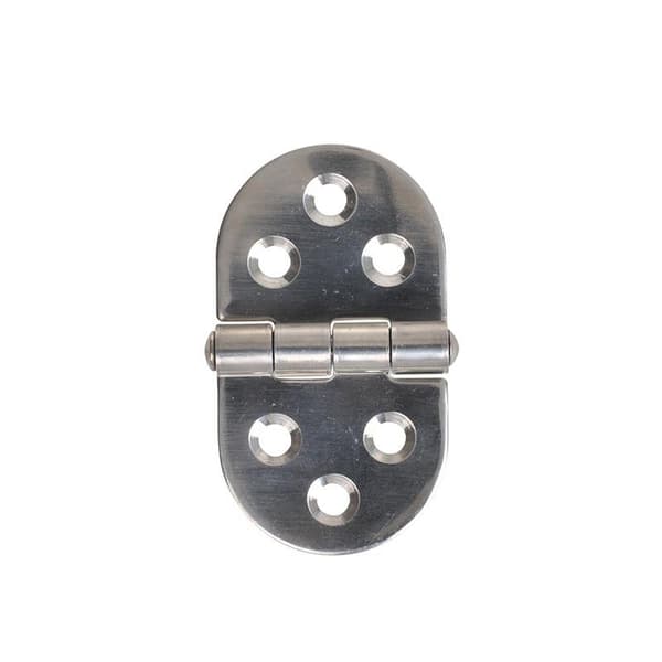 Hængsel. 71x40 mm. V4A RVS AISI 316. 6 huller