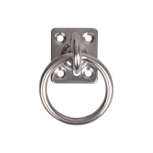 Øyeplate med svivel og ring. 33x38x6mm. RVS AISI 316. 4 hull