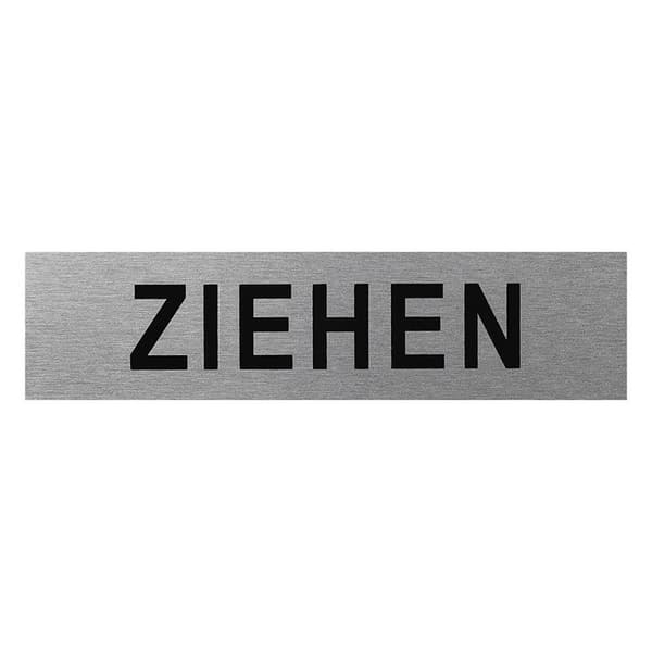 Dørskilt i aluminium " Ziehen " 160x40mm