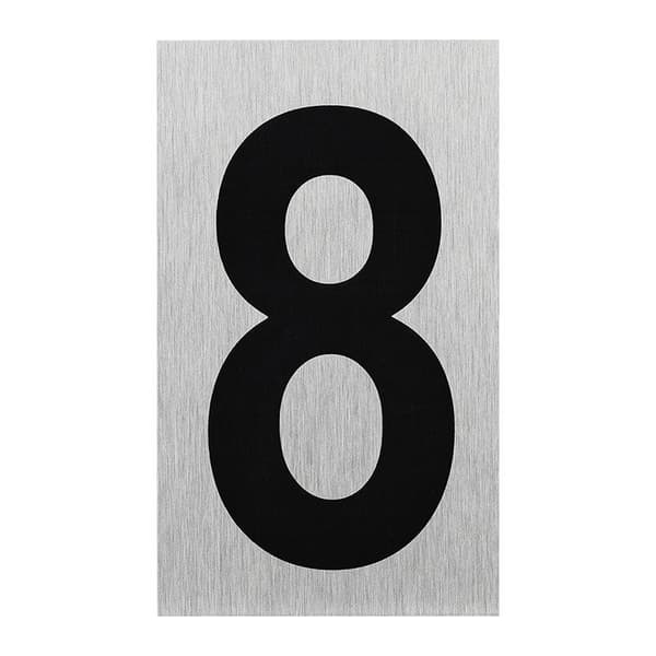 Aluminium dørskilt " 8 " 100x60mm