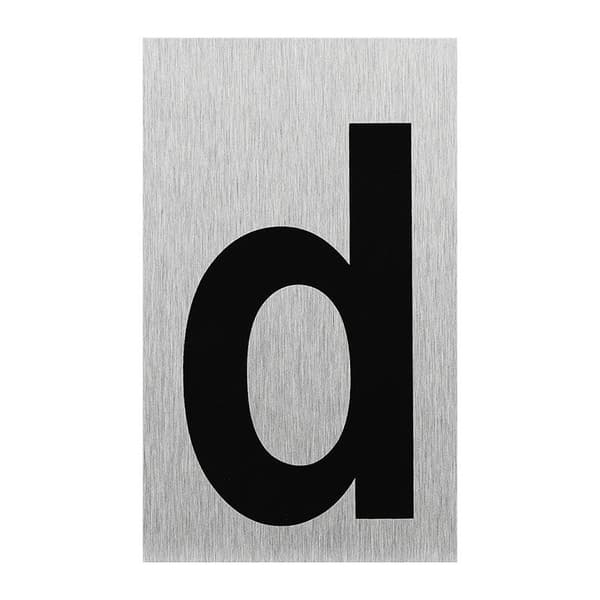 Alu dørskilt " d " 100x60mm