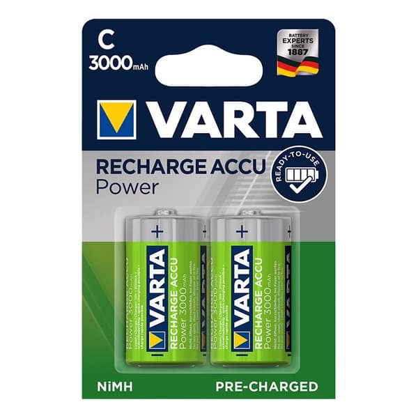 Varta Recharge Accu Power batterier C 3000 mAh 2 stk i blister