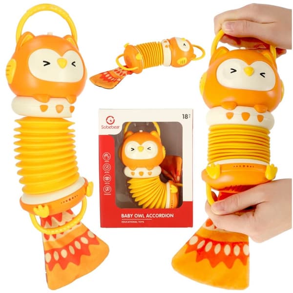 Harmoni harmonika til børn ugle orange