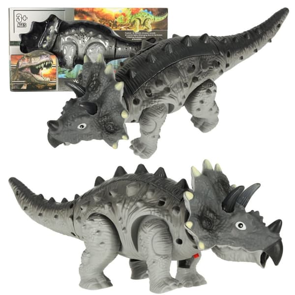 Fjärrstyrda dinosaurie RC Triceratops promenader lyser upp vrål