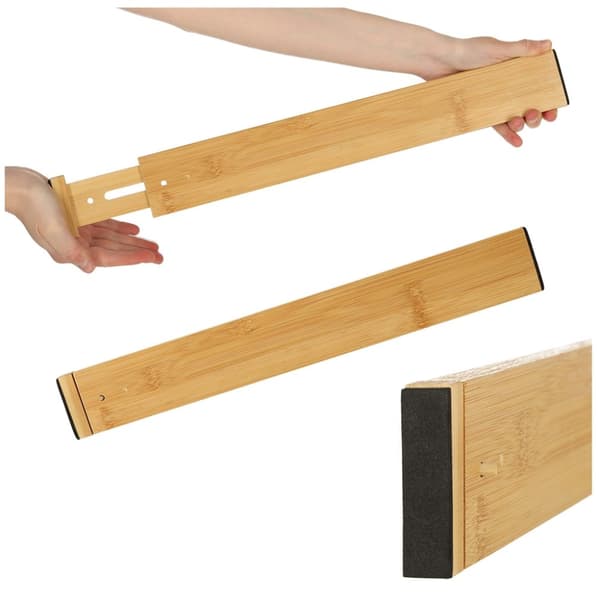 Skuffeorganiser justerbar bambusskiller 56x6x1,5cm 1 stk