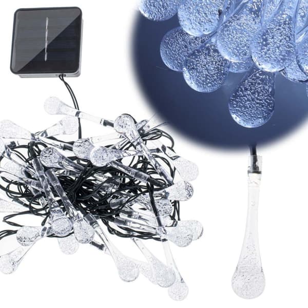Solar istap havelys 6,5m 30LED kold hvid