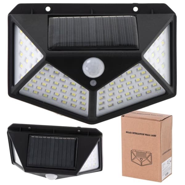 Solar bevægelses- og skumringssensorlampe 100 LED