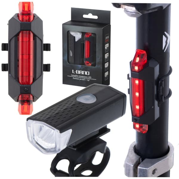 LED cykellampa bak-fram set USB
