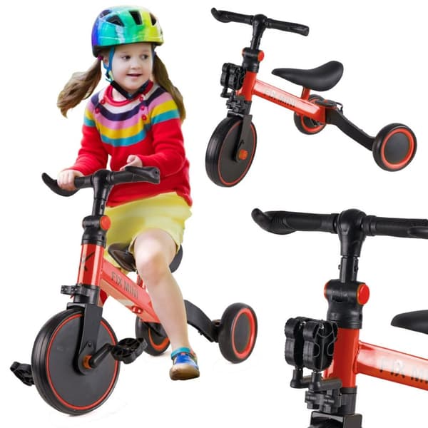 Trike Fix Mini terrengsykkel 3-i-1 med røde pedaler