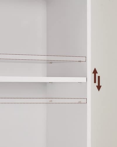 Skandinavisk hvit 6-lags justerbar bokhylle