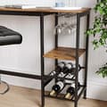 Miniatyrbilde 3 av 7: Industrielt barbord med hylle, flaskestativ og glassholdere