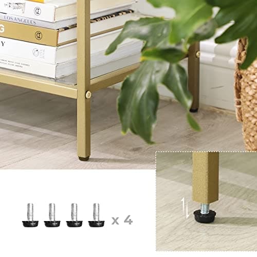 Minimalistinen 4-tasoinen kultahylly karkaistulla lasilla