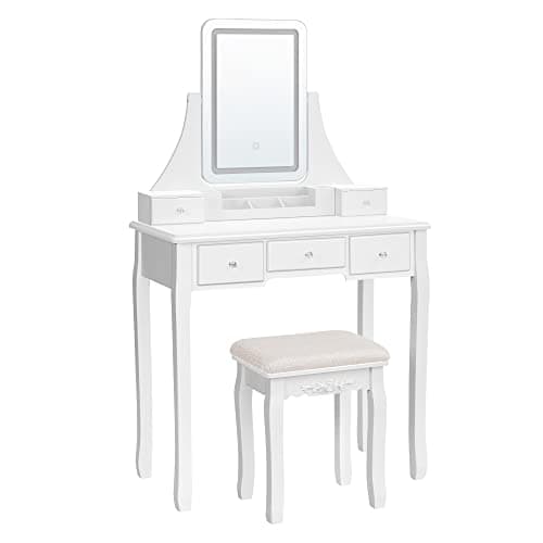 Justerbar LED sminkspegel med 3 färger & 360° rotation