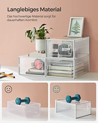 12-Pack transparente stablebare skoesker med klare dører