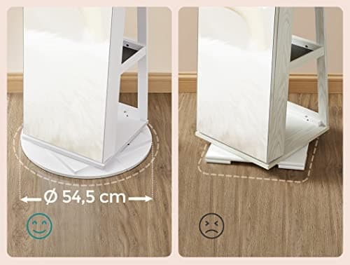 Smykkeskap i full lengde med LED og sminkestasjon