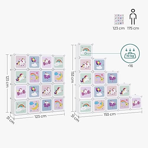 Dreamy Fairy Tale Cube Hylle for oppbevaring av barn