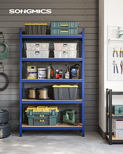 Kraftig stålgaragereol, 875 kg kapacitet, justerbar