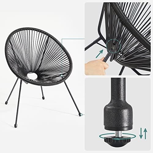 Ergonomisk Acapulco-stolsett med rustbestandige stålben