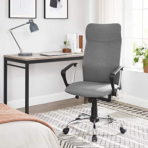 Ergonomisk grå kontorstol med justerbar højde og hældning