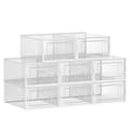 Miniatyrbillede 1 af 7: 8-pack gennemsigtige skoæsker med klar frontlåge
